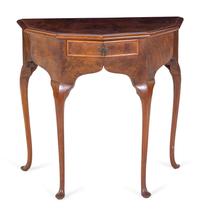A Queen Anne Style Burl Walnut Occasional Table