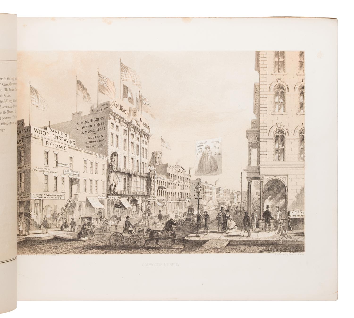 [Chicago Pre-Fire]. Sheahan, James W. (1824-1883), text, and Louis Kurz (1833-1921), artist. Chicago Illustrated. Chicago: Jevne & Almini, January 1866-January 1867.