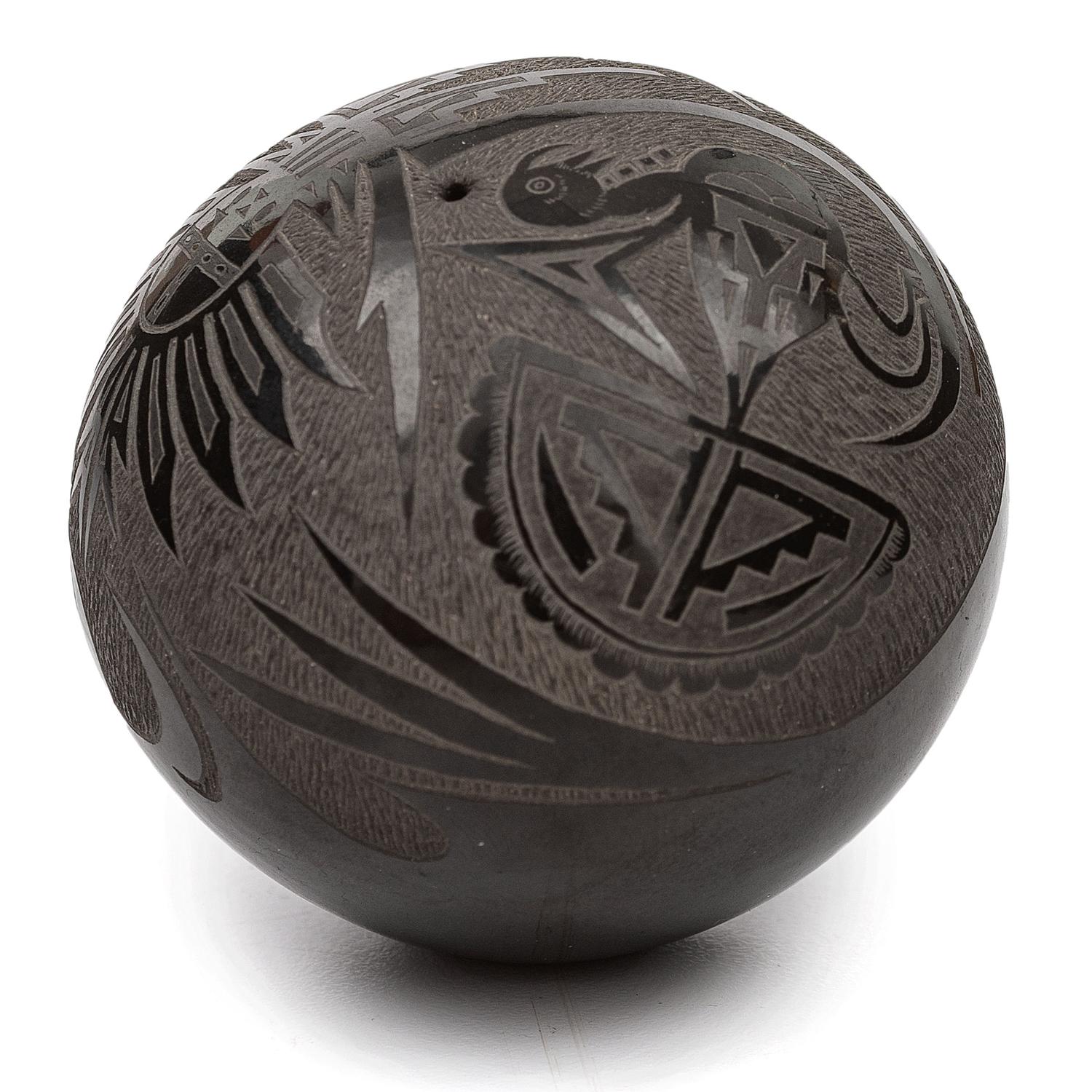 Sgraffito Blackware Seed Jar