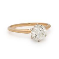 Diamond and Yellow Gold Solitaire Ring