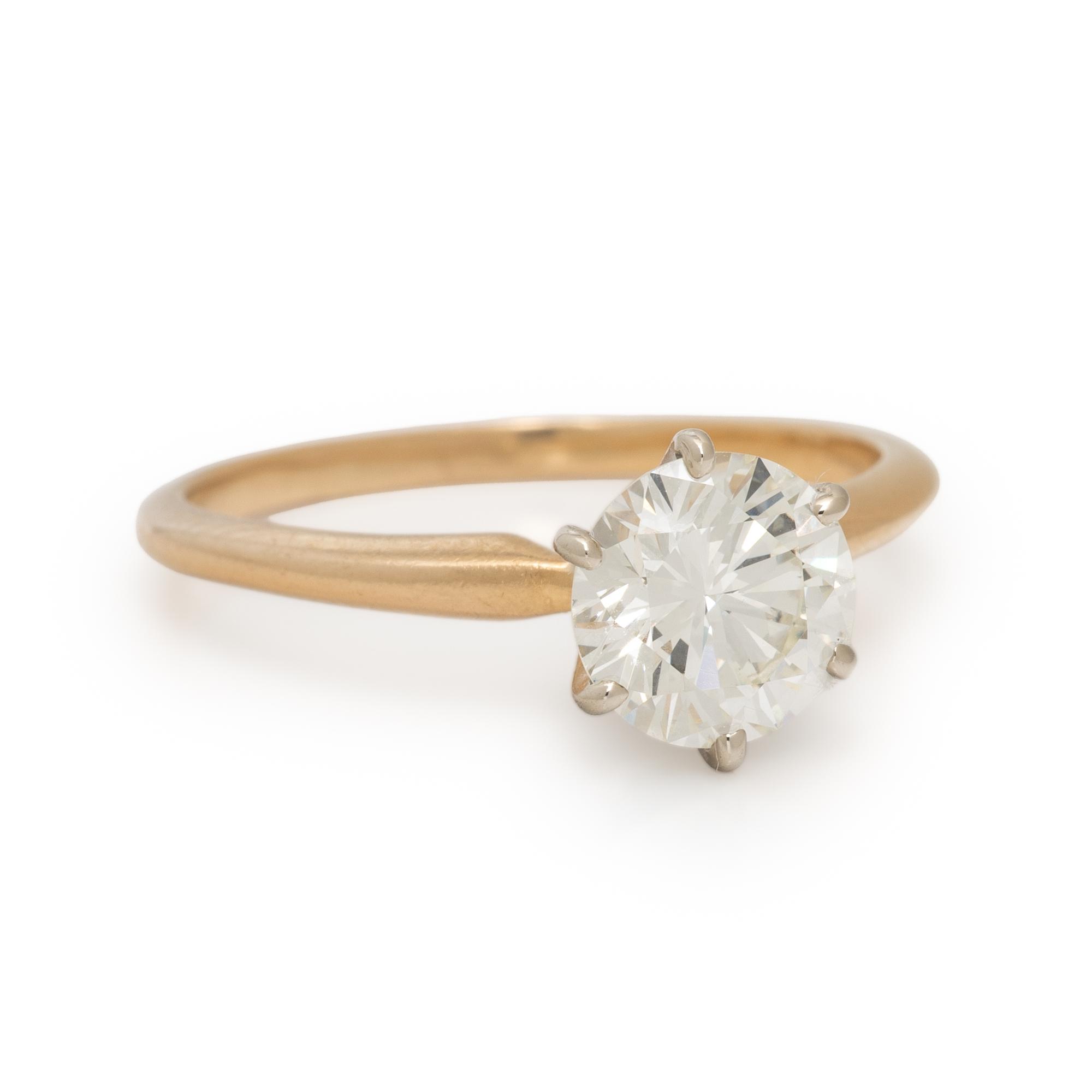 Diamond and Yellow Gold Solitaire Ring