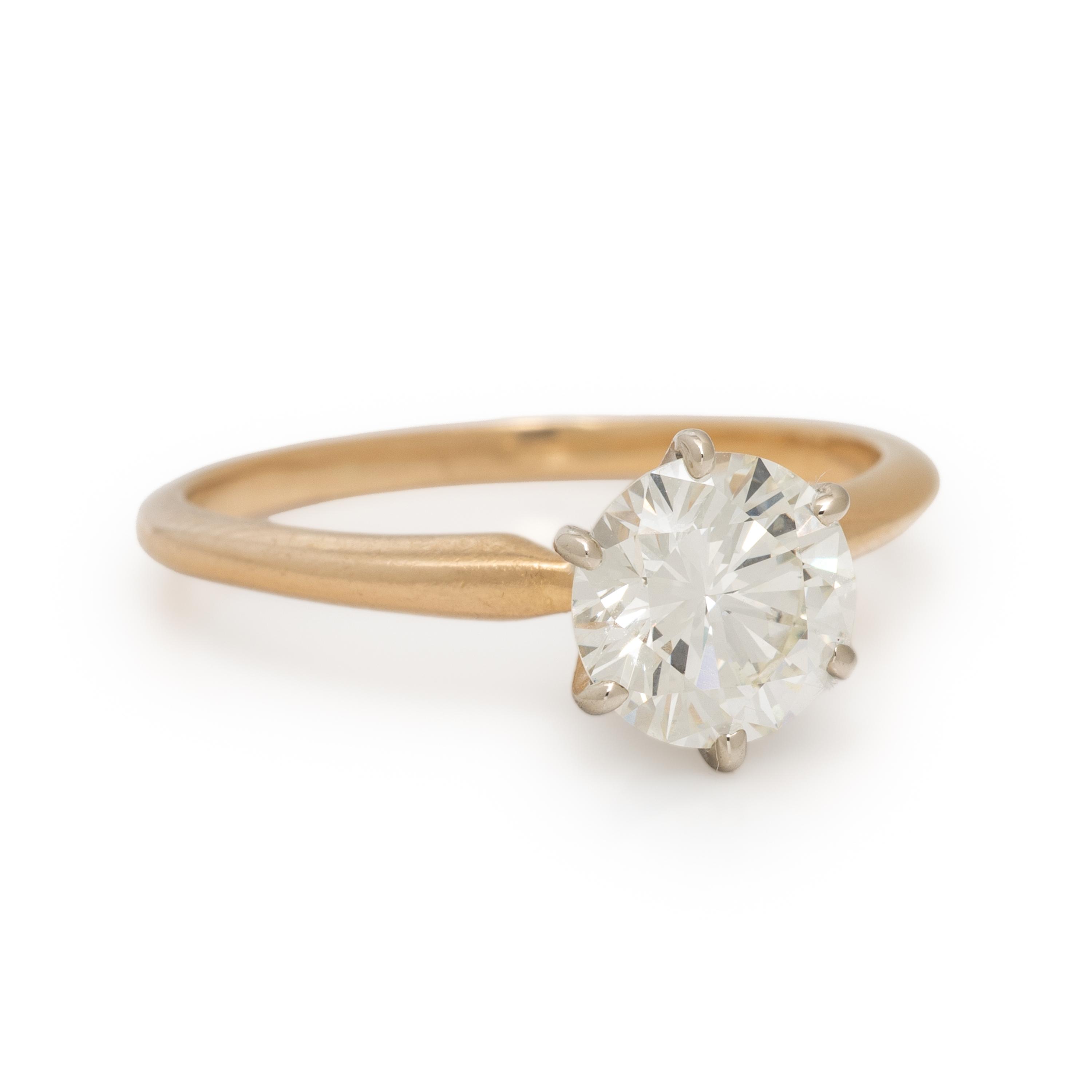Diamond and Yellow Gold Solitaire Ring