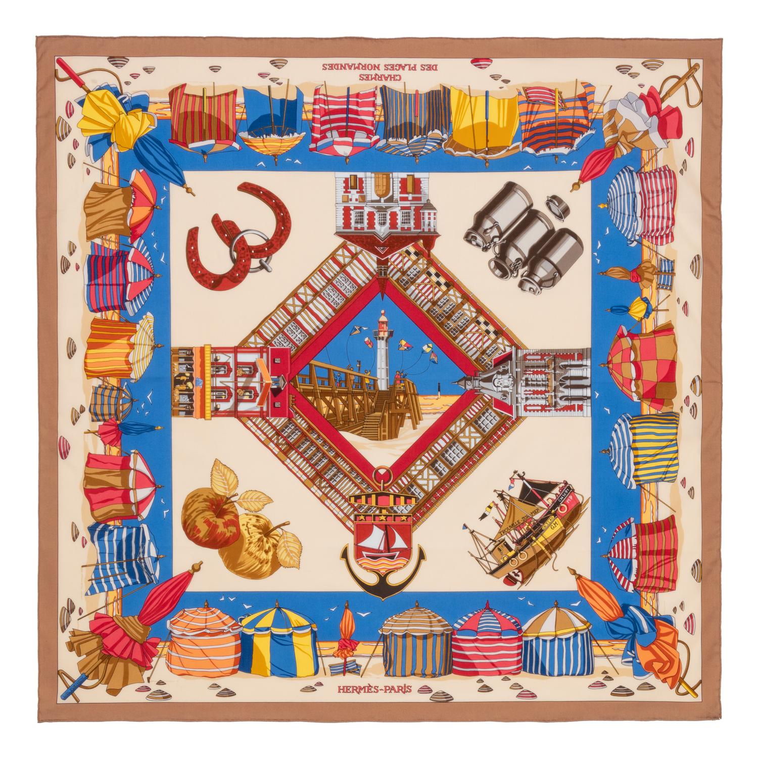Three Hermès 70cm Cotton Scarf, 1990-2000s