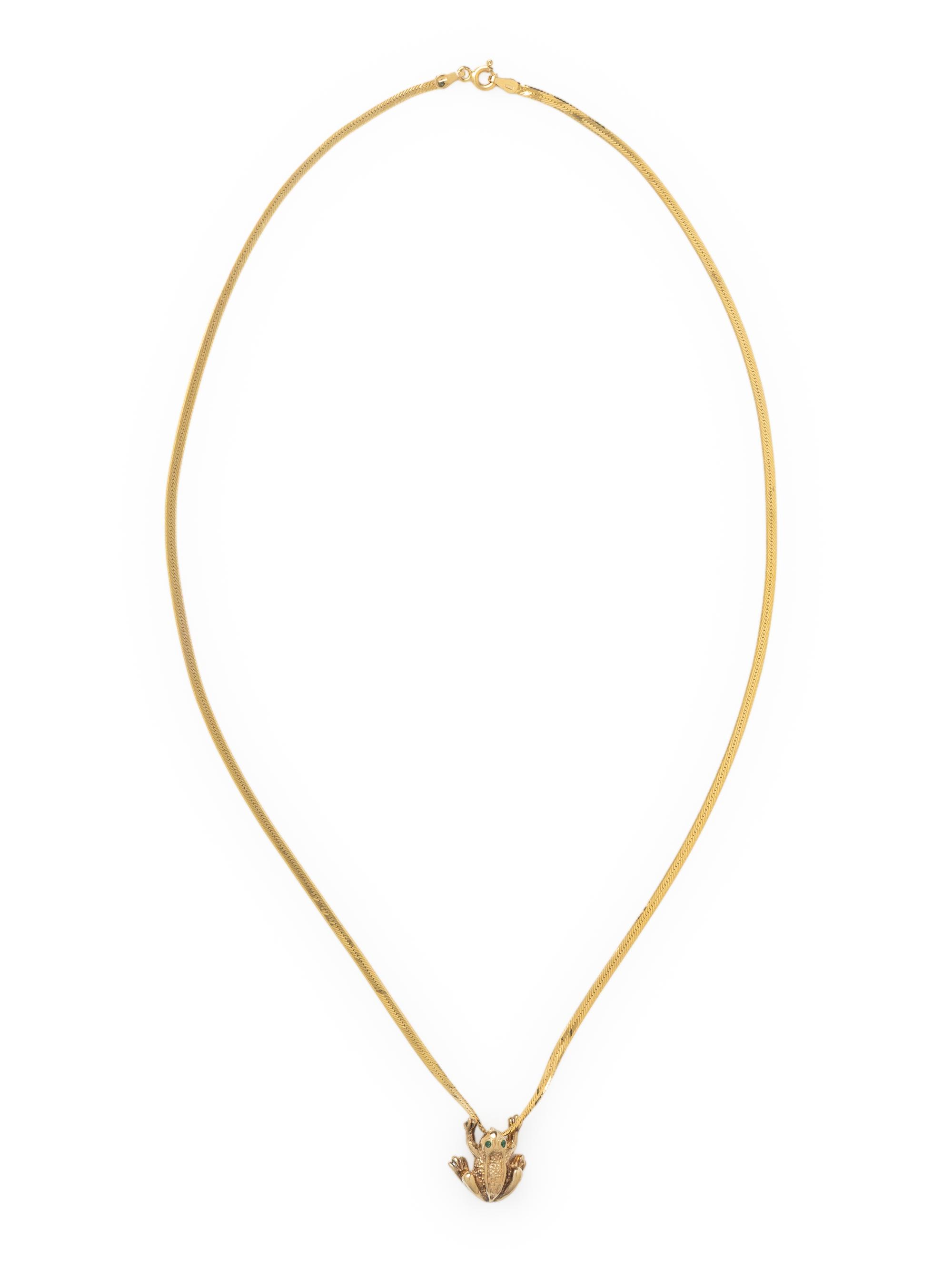 YELLOW GOLD FROG NECKLACE