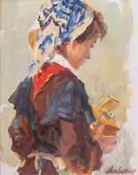 Two Small Paintings of Young Girls