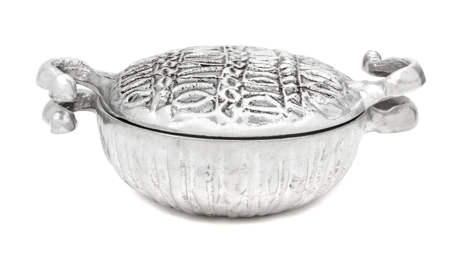 An Aluminum Casserole, Don Drumm Length 13 3/4 inches.