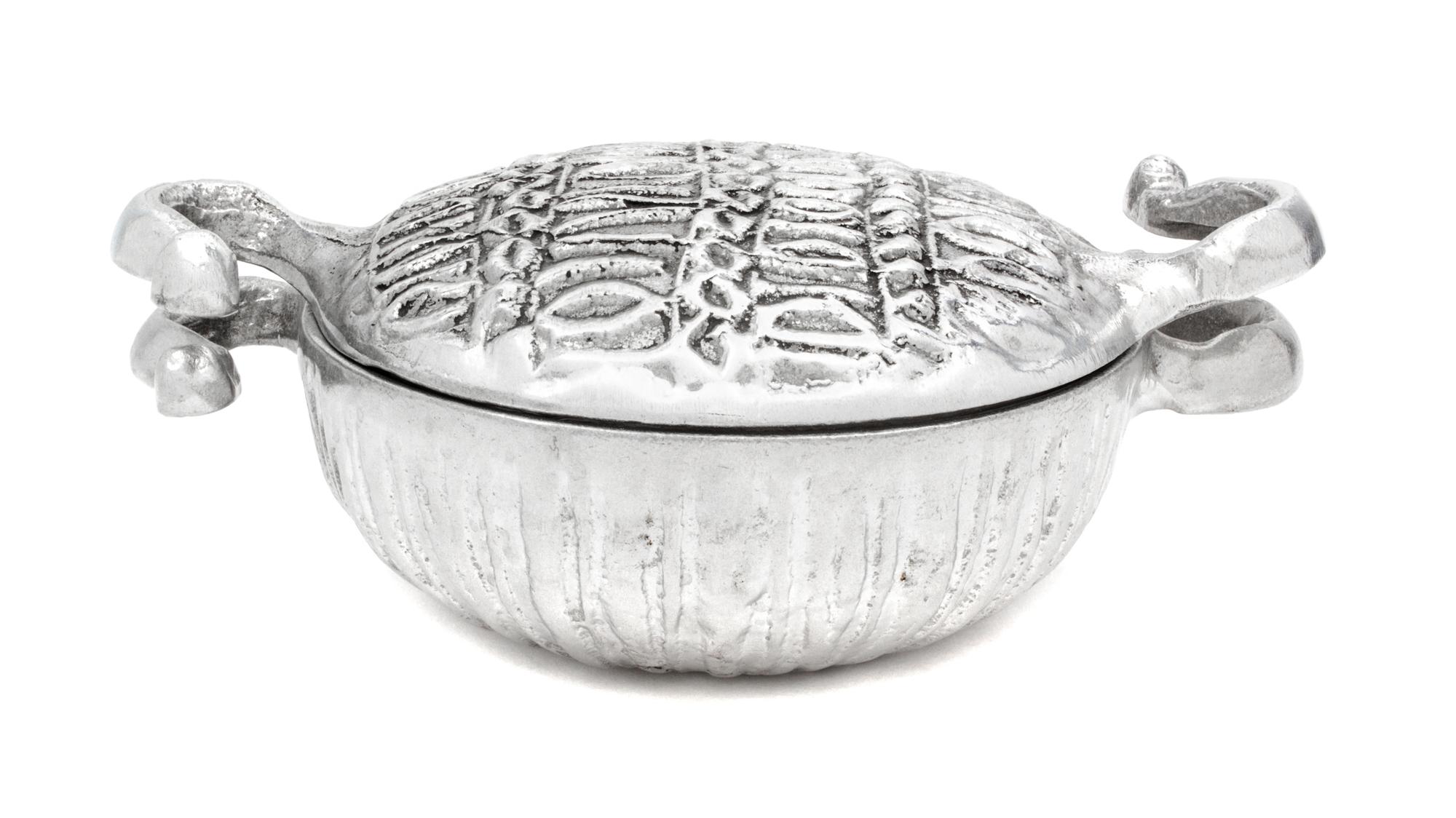 An Aluminum Casserole, Don Drumm Length 13 3/4 inches.
