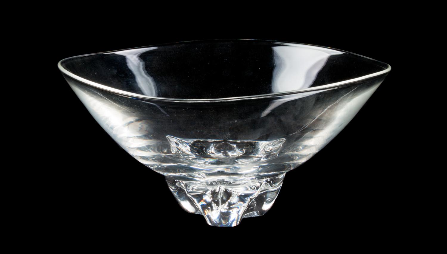 A Steuben Glass Bowl Height 4 5/8 x diameter 10 inches.