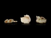 Three Chinese Jade Carvings of Birds