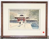 Kawase Hasui, (Japanese, 1883-1957), Snow at Shiba Park