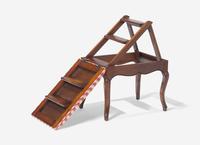 A Louis XV Provincial Fruitwood Metamorphic Foot Rest and Library Steps