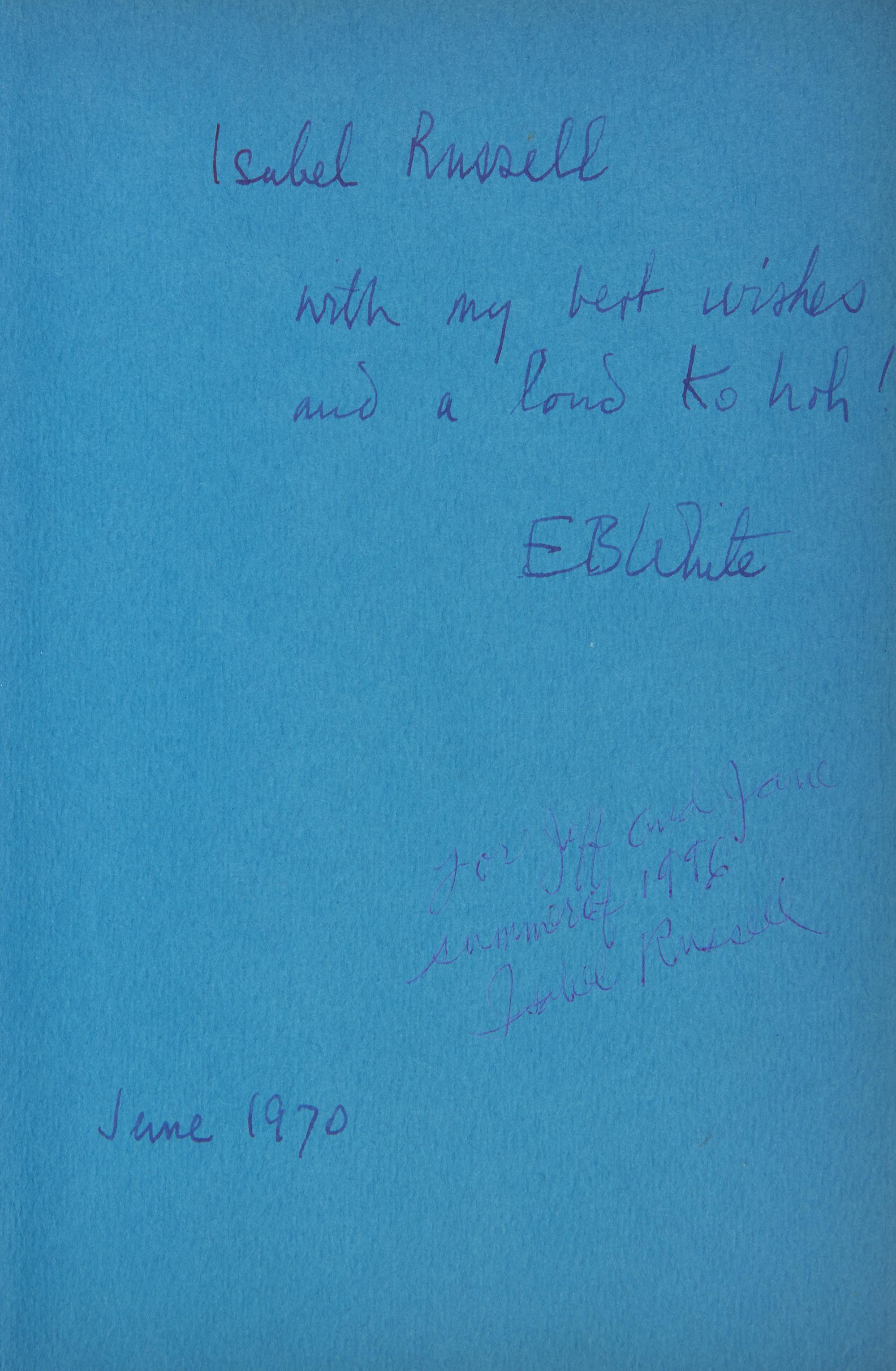 [Children's & Illustrated] White, E.B. The Trumpet of the Swan, Presentation Copy with an Original Drawing
