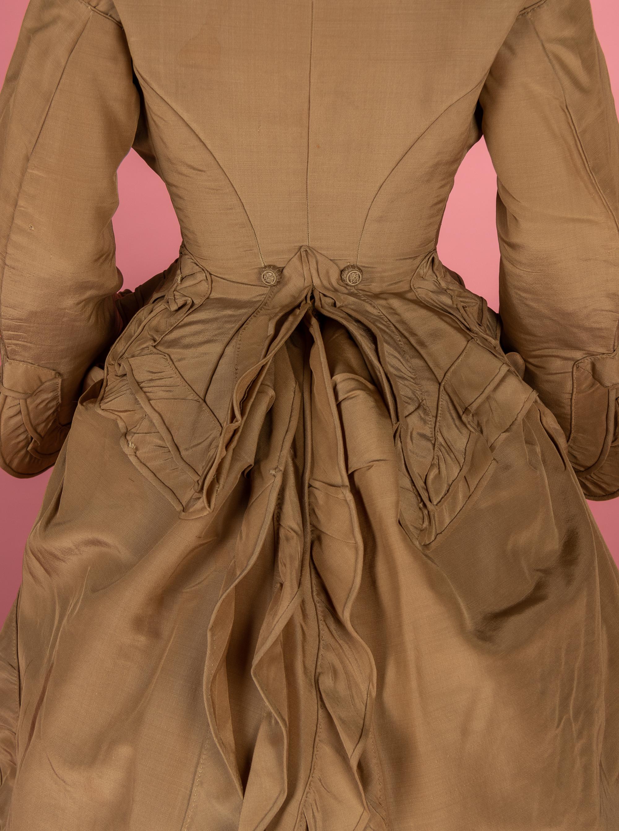 Two Silk Taffeta Day Dresses, 1870s