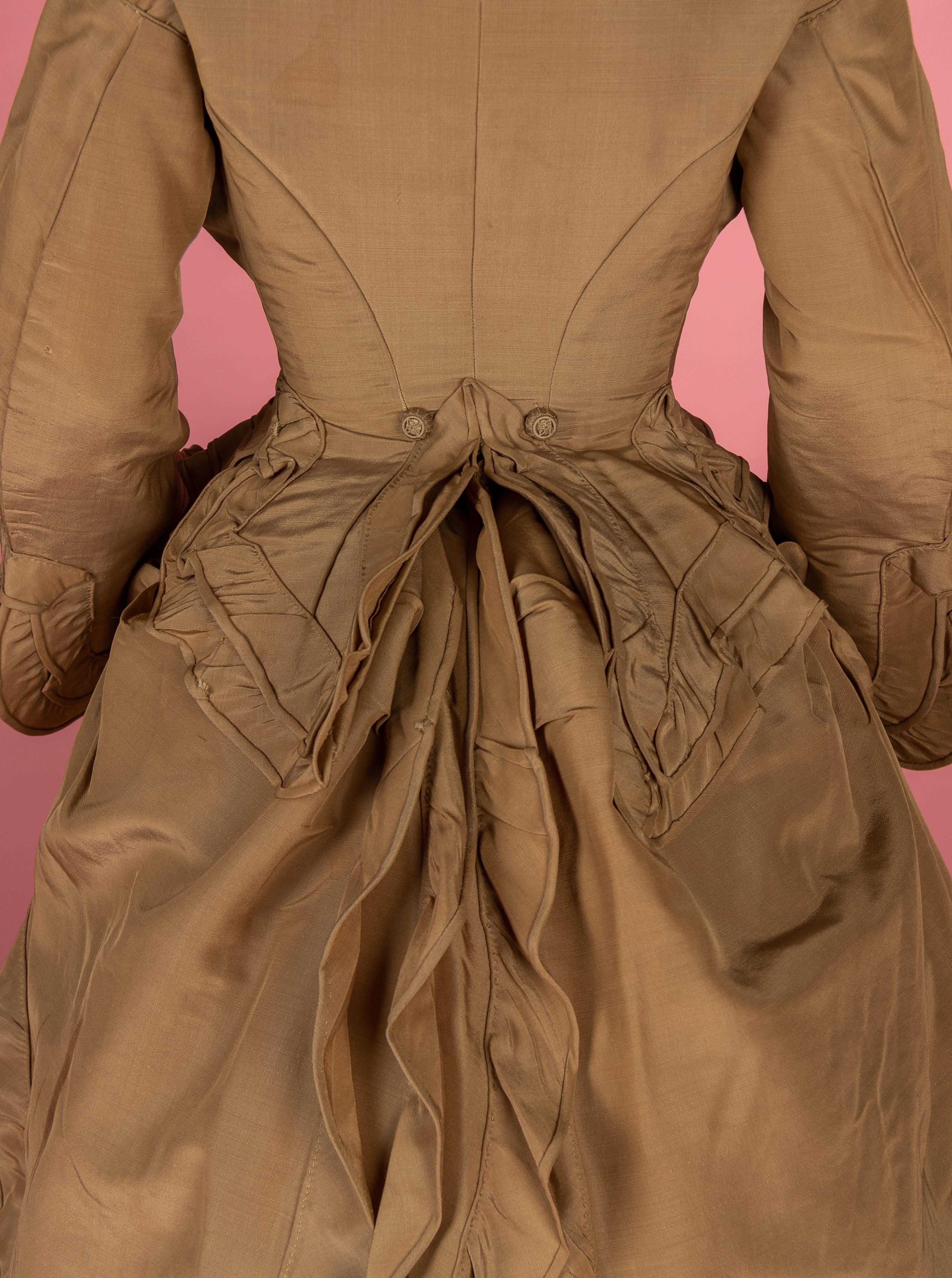 Two Silk Taffeta Day Dresses, 1870s