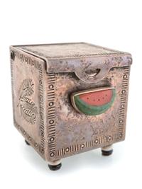 Kosa in the Box, Silver and Mosaic Inlay Lidded Box