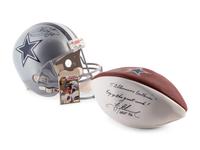 A Group of Dallas Cowboys Items, Including an Emmitt Smith Signed Autograph Helmet (BAS Beckett Authentication Services Certified),