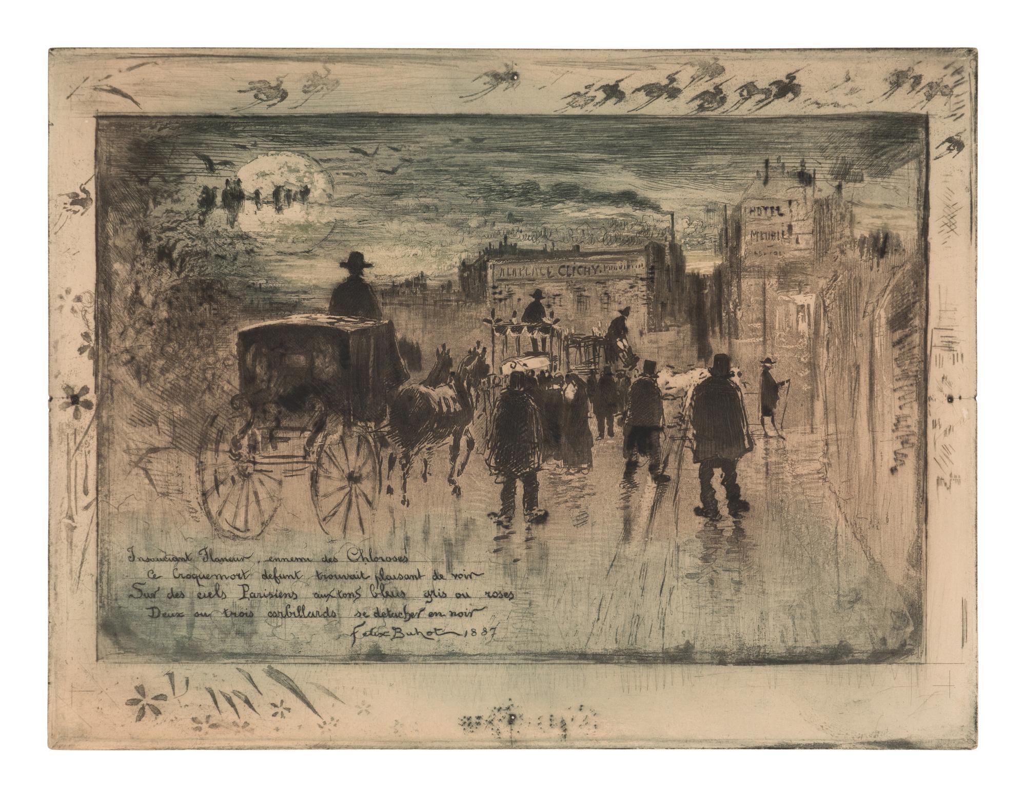 Convoi Fun è bre au Boulevard de Clichy, 1887