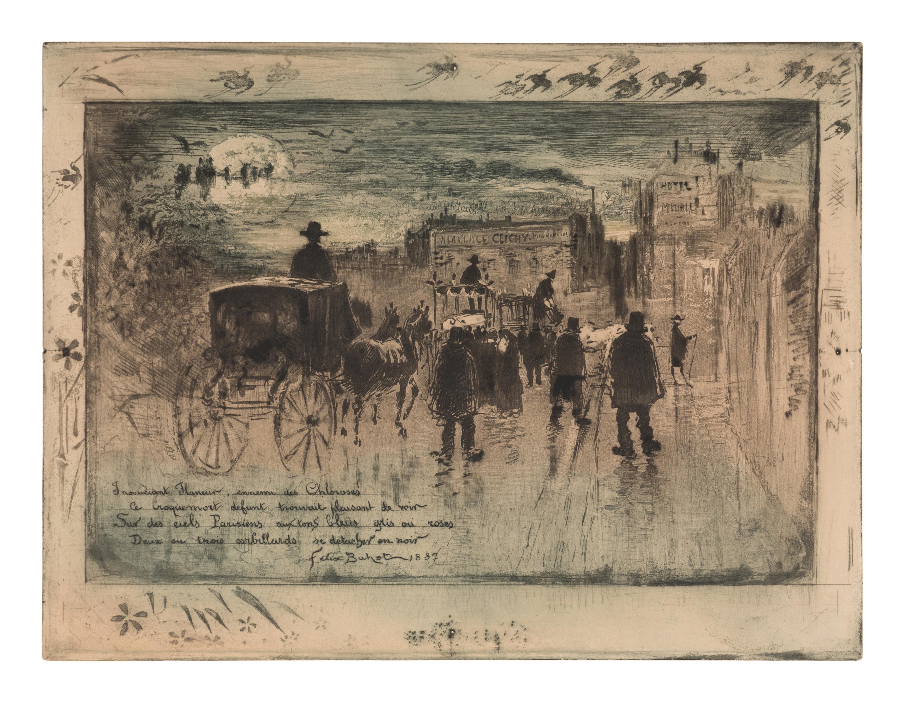 Convoi Fun è bre au Boulevard de Clichy, 1887