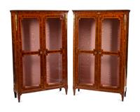 A Pair of Louis XVI Gilt Bronze Mounted Parquetry Bibliothèques