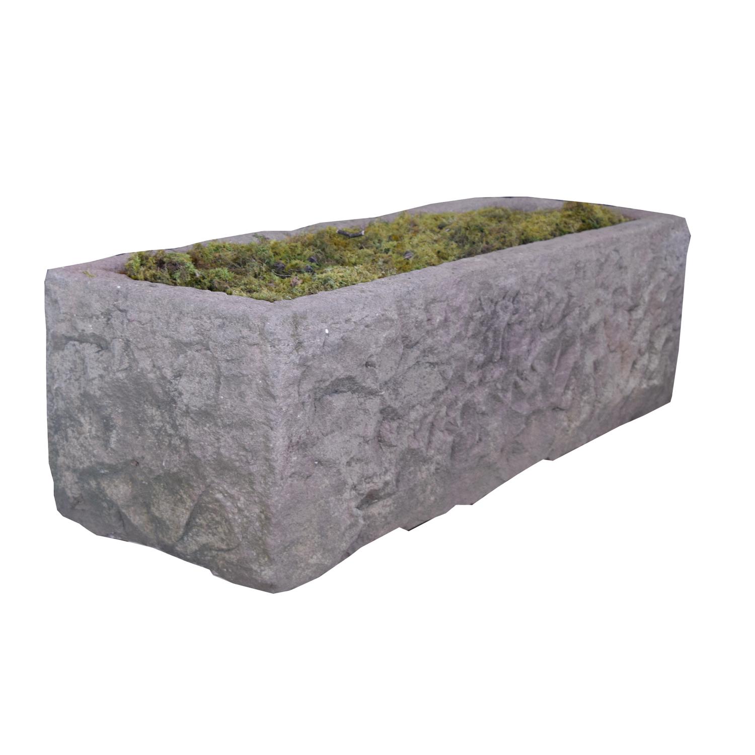 A Carved Granite Trough 49.5" W x 19" D x 17" H — United States, Circa 1750