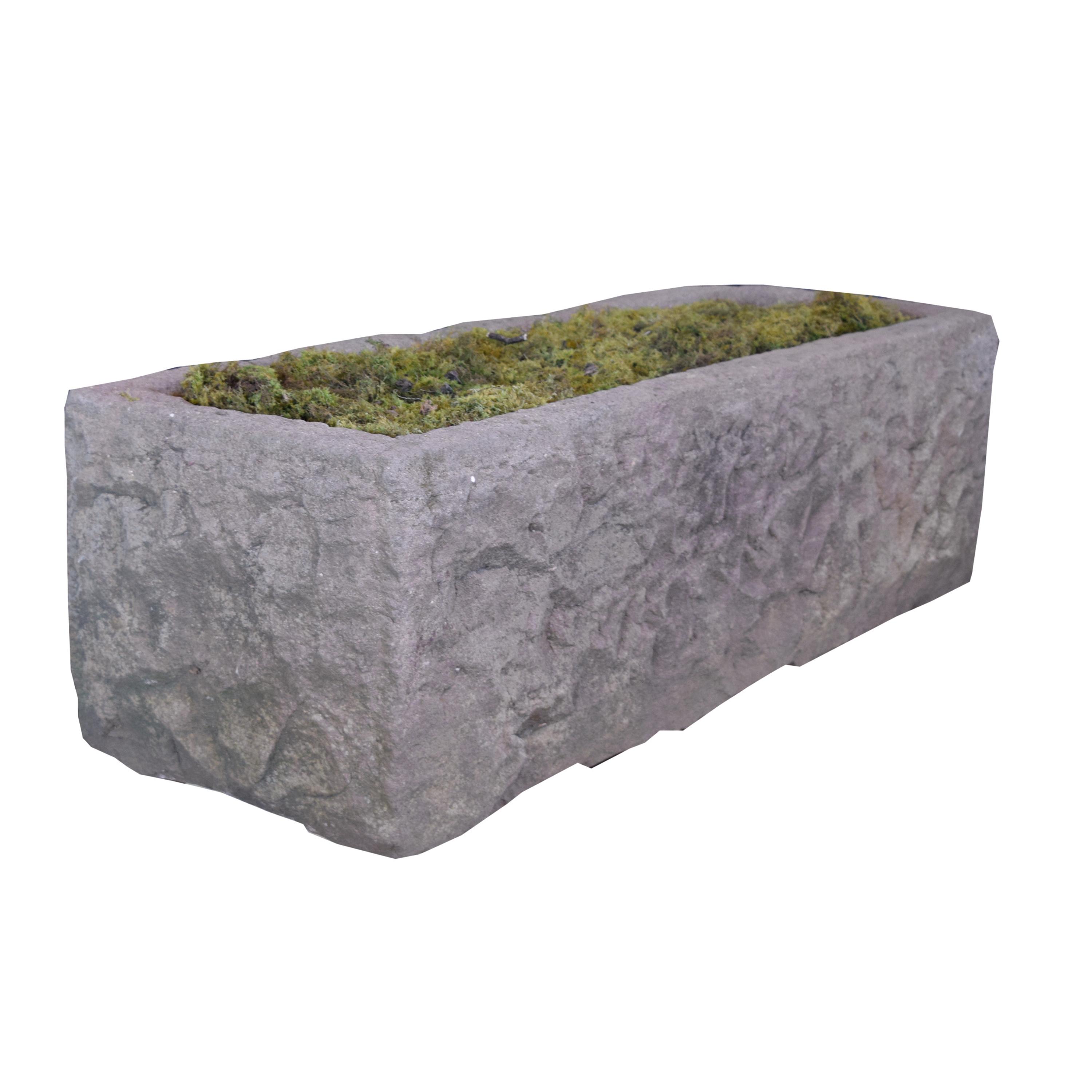 A Carved Granite Trough 49.5" W x 19" D x 17" H — United States, Circa 1750