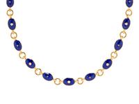 FABERGÉ, BLUE ENAMEL, DIAMOND, AND YELLOW GOLD NECKLACE