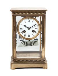 A French Gilt Bronze Regulator Clock Height 9 inches.