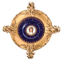 Three Continental Porcelain Cabinet Plates Diameter of first 9 1/4 inches.