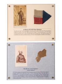 [CIVIL WAR] -- [FLAGS]. A collection of fragments from various Civil War-period flags, comprising: