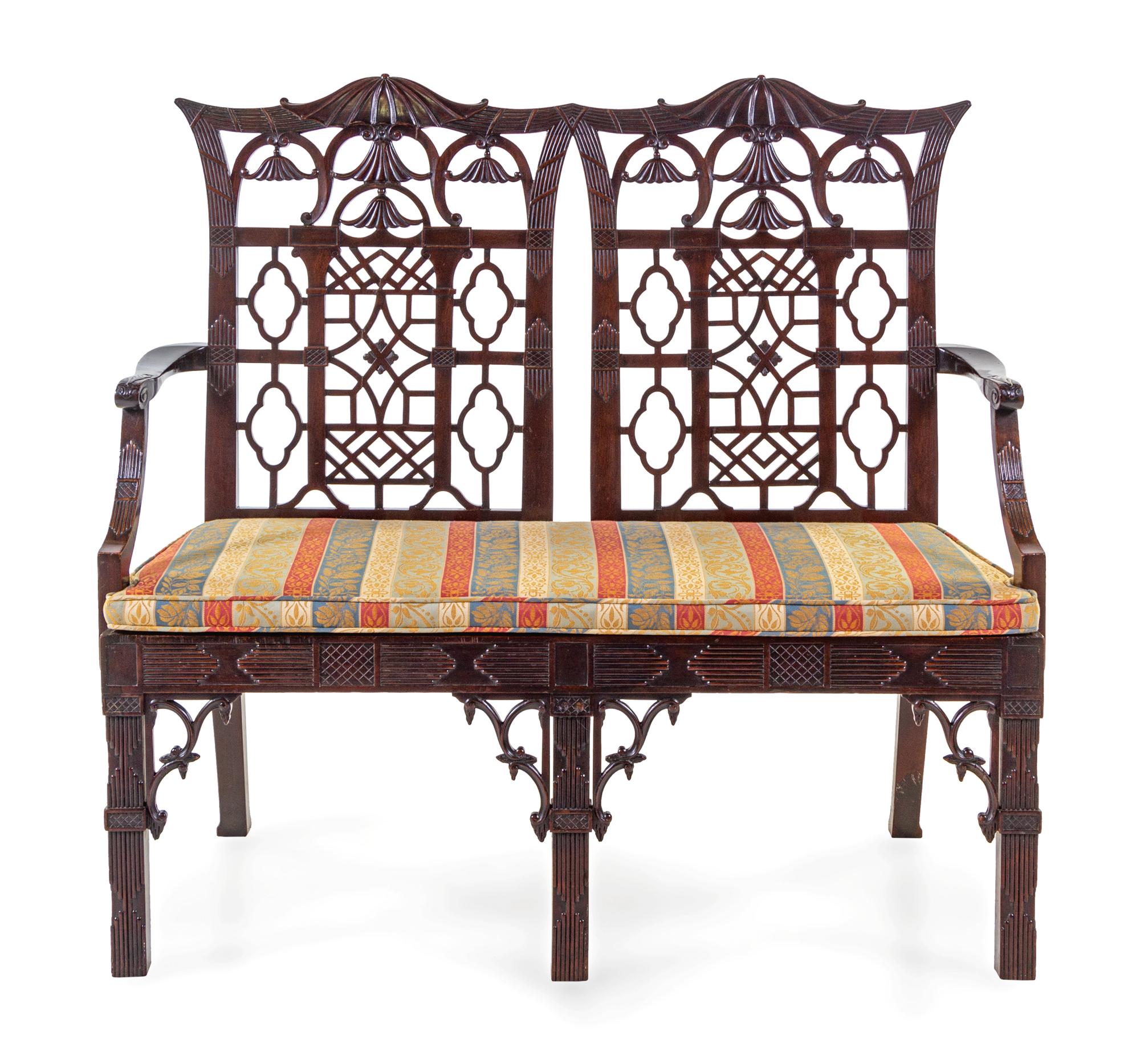 A George III Style Mahogany Settee