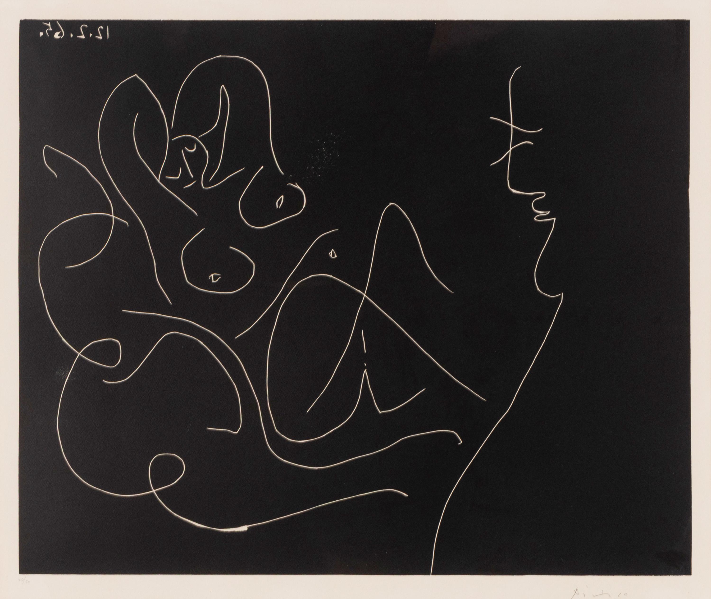 Pablo Picasso (Spanish, 1881–1973) — Peintre et Modèle au Fauteuil à Bascule, 1965