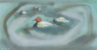 Karl Priebe (American, 1914-1976) — Untitled (Hooded Duck), 1954 and Untitled (Ducks), 1971 (a pair of works)