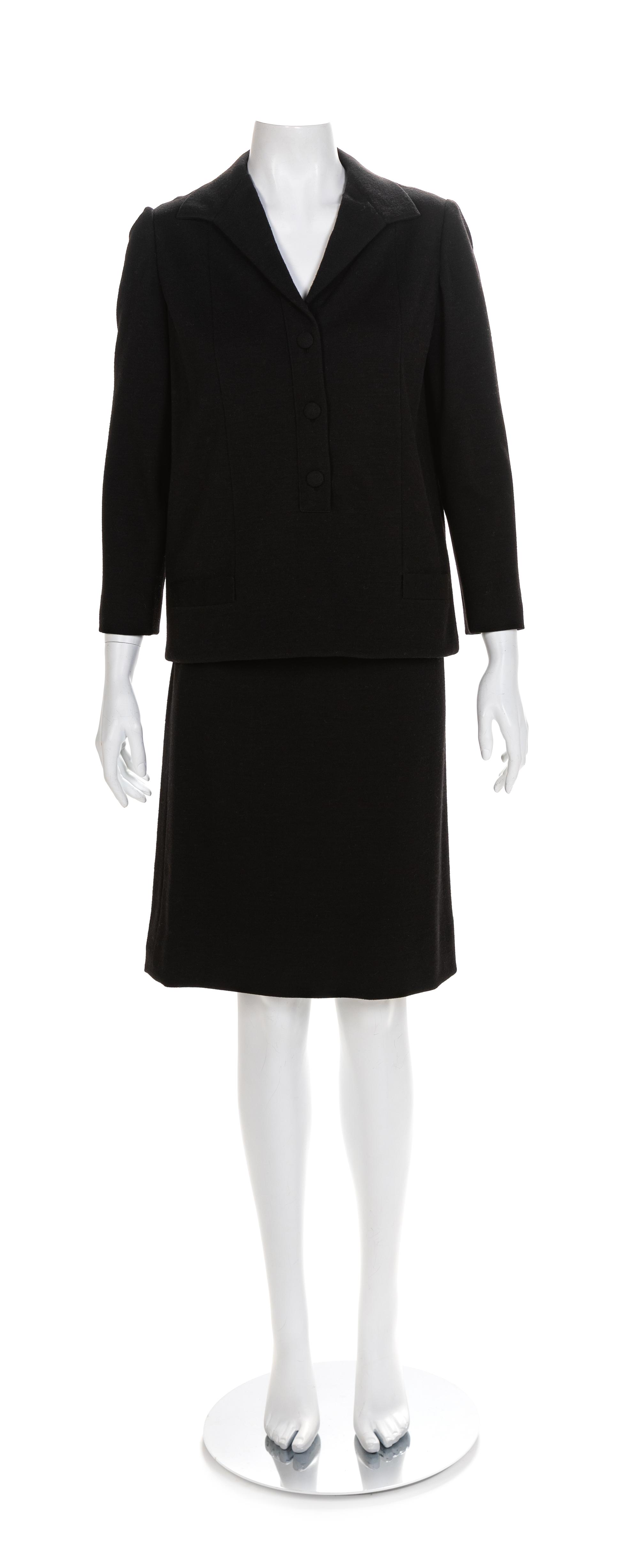 Norman Norell Black Two-Piece Dress, 1960s No size label