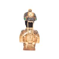 YELLOW GOLD, EMERALD AND DIAMOND MORETTO BROOCH