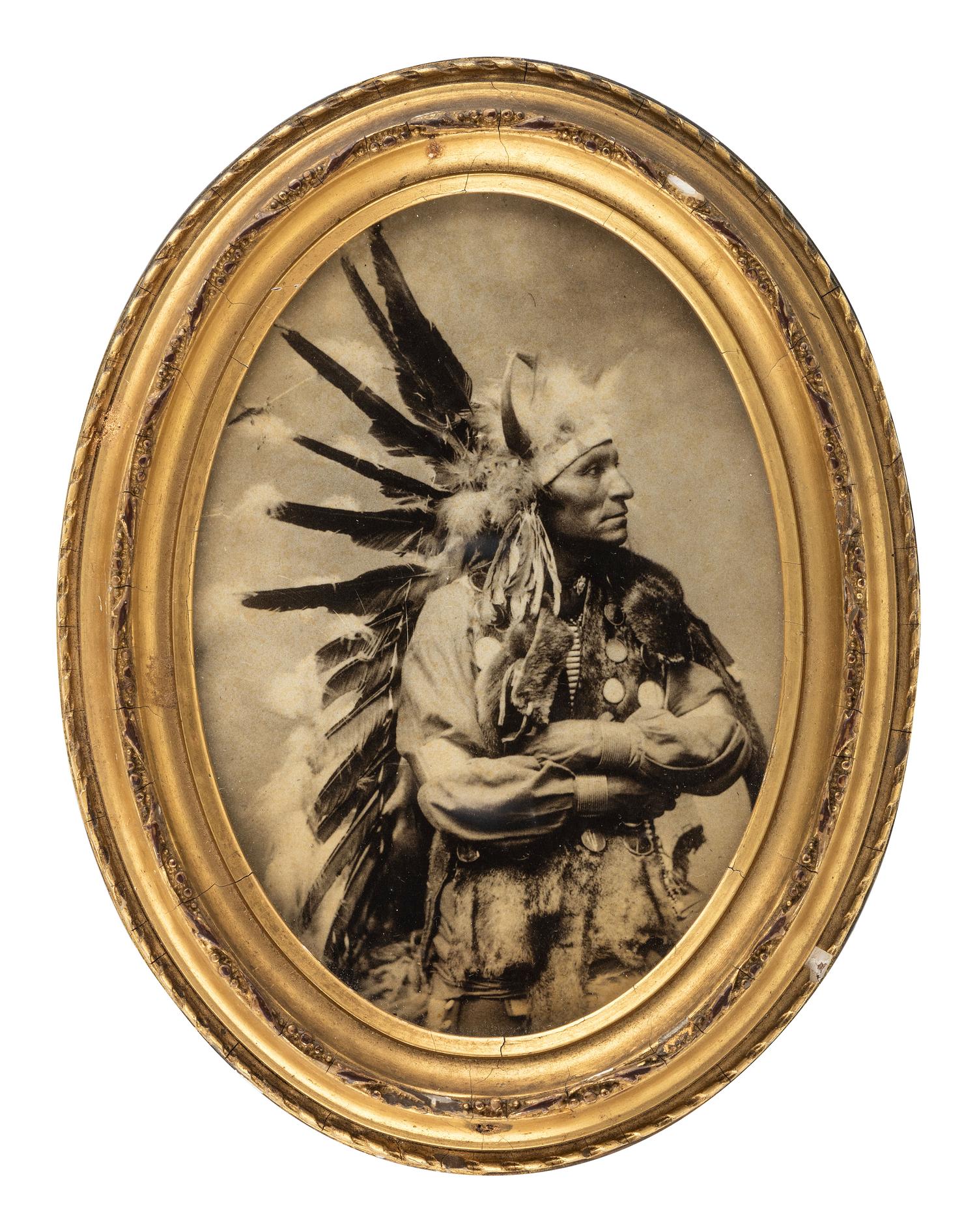 [NATIVE AMERICANS]. Lithograph portrait of Little Horse, Oglala Sioux. After an image by Heyn, [Ca 1899].