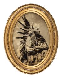 [NATIVE AMERICANS]. Lithograph portrait of Little Horse, Oglala Sioux. After an image by Heyn, [Ca 1899].