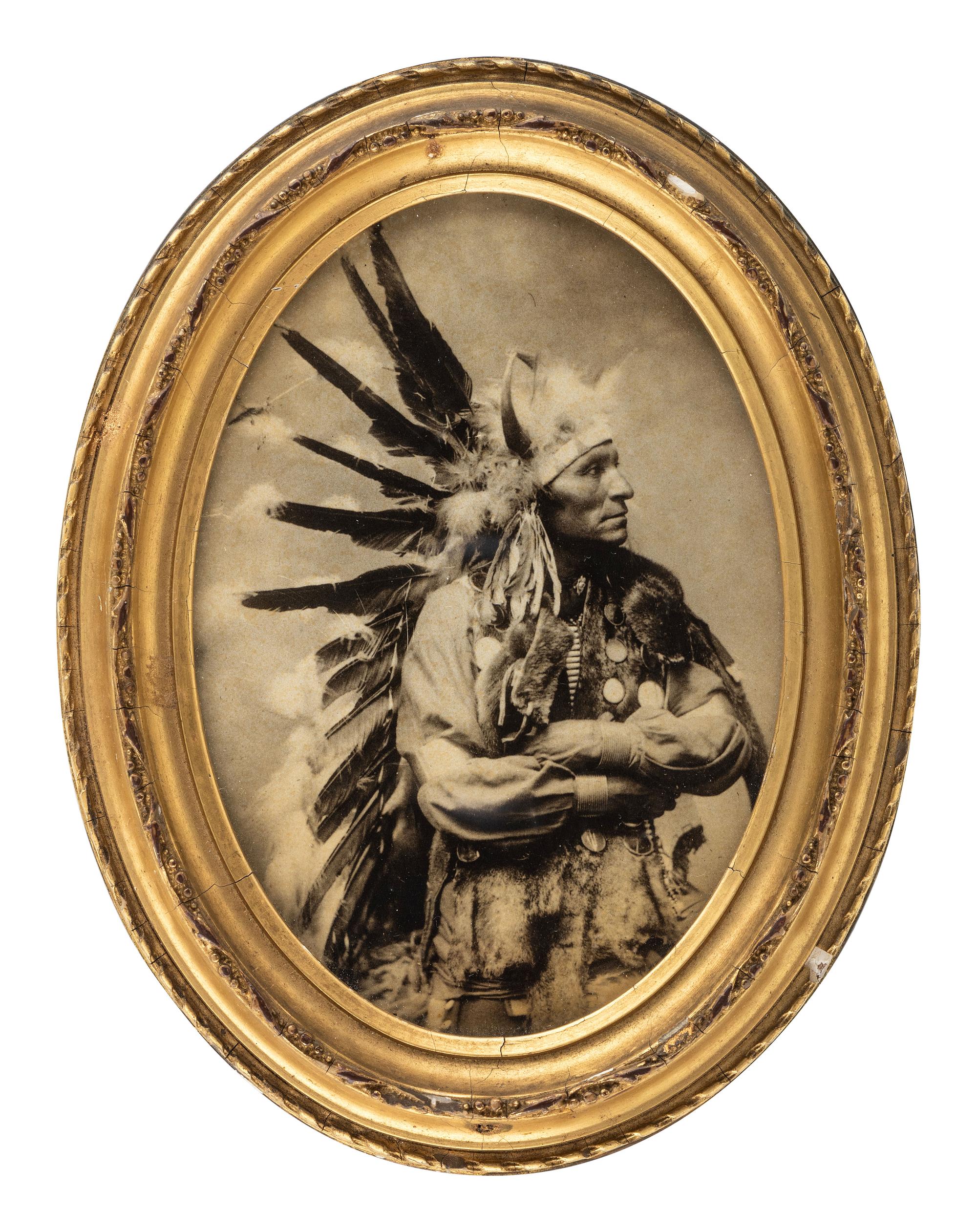 [NATIVE AMERICANS]. Lithograph portrait of Little Horse, Oglala Sioux. After an image by Heyn, [Ca 1899].