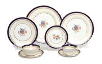 An Endsley Porcelain Partial Dinnerware Service for Twelve Diameter of first 10 1/4 inches.