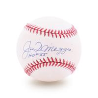 A Joe DiMaggio Signed and Inscribed HOF 55 Official American League Baseball