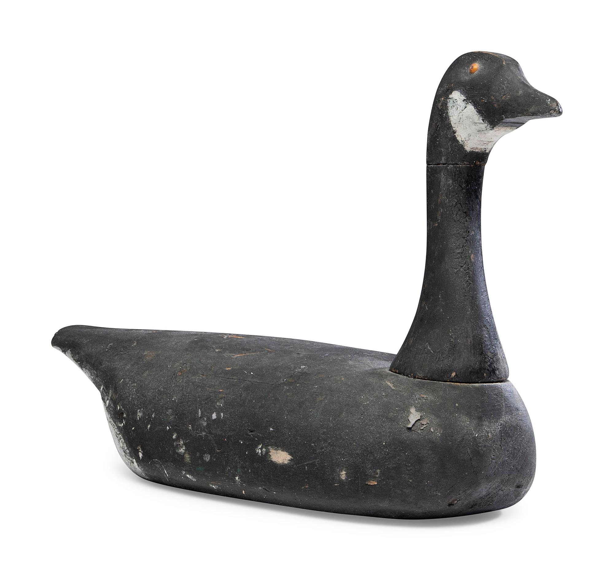 A Carved and Painted Pine Brandt Duck Decoy