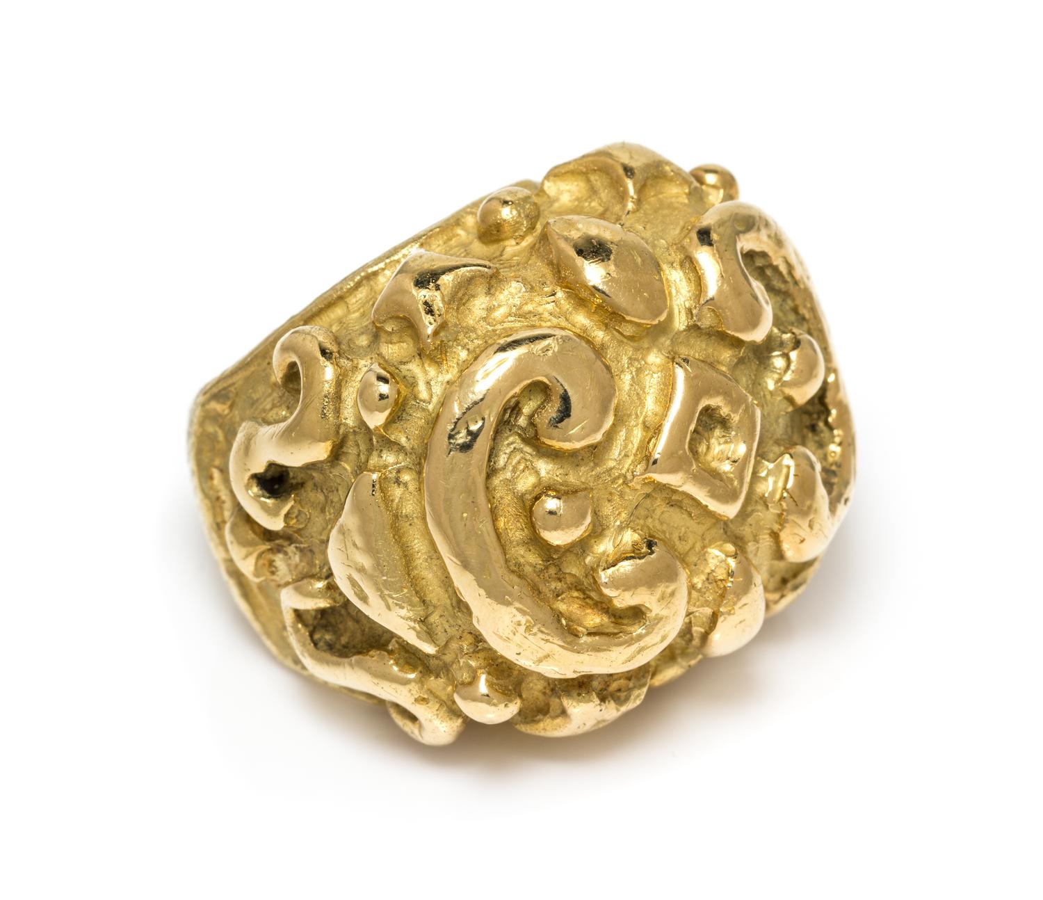 KATY BRISCOE, YELLOW GOLD 'HOPE'S' RING