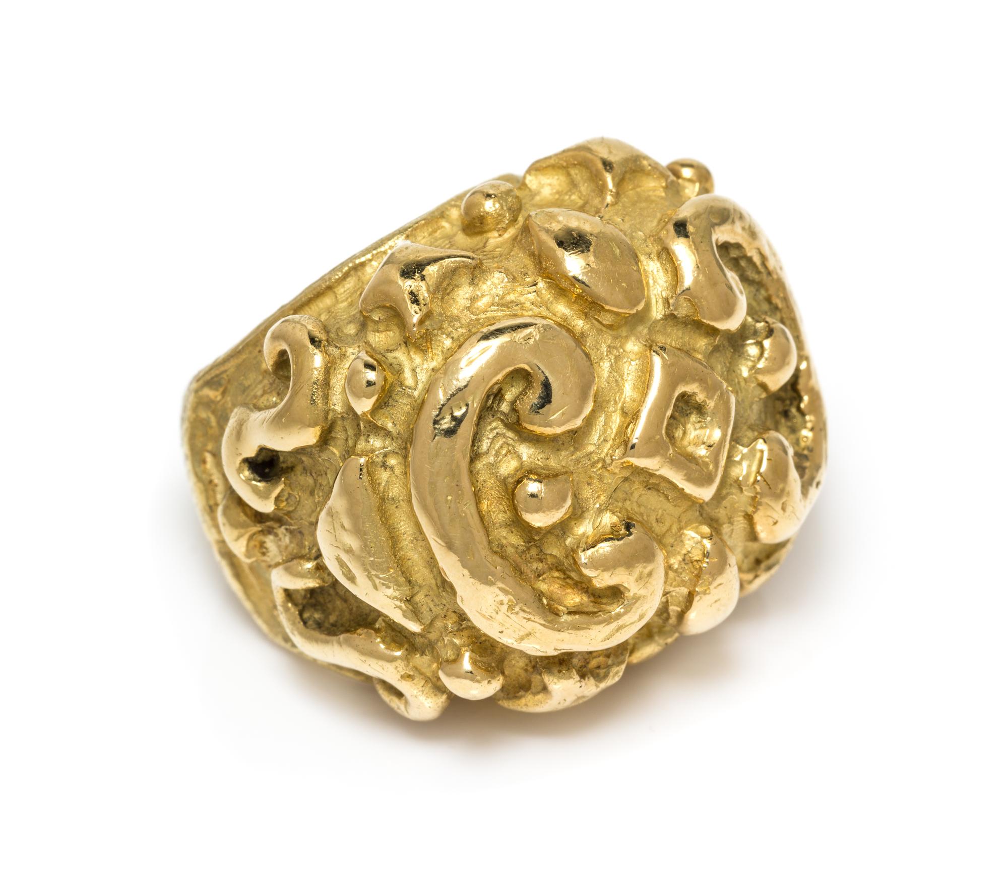 KATY BRISCOE, YELLOW GOLD 'HOPE'S' RING