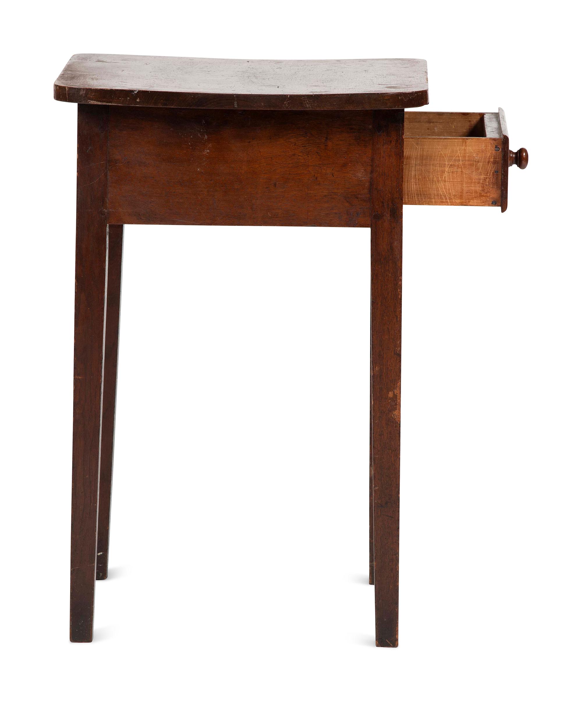 A Federal Urn and Vine Inlaid Walnut One-Drawer Work Table