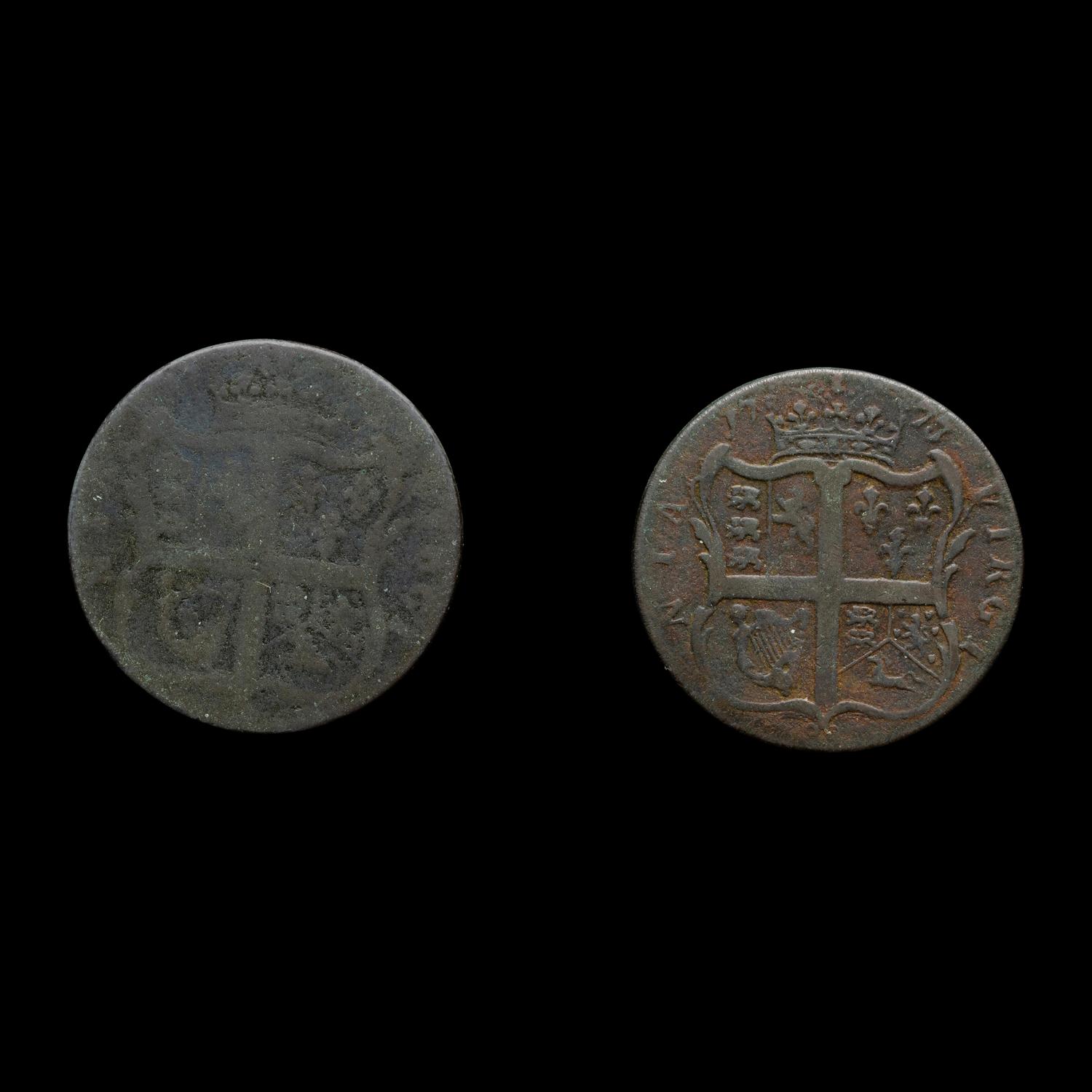 [COLONIAL] Two Virginia 1771 1/2 Penny Coins