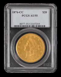A United States 1876-CC Liberty Head $20 Gold Coin