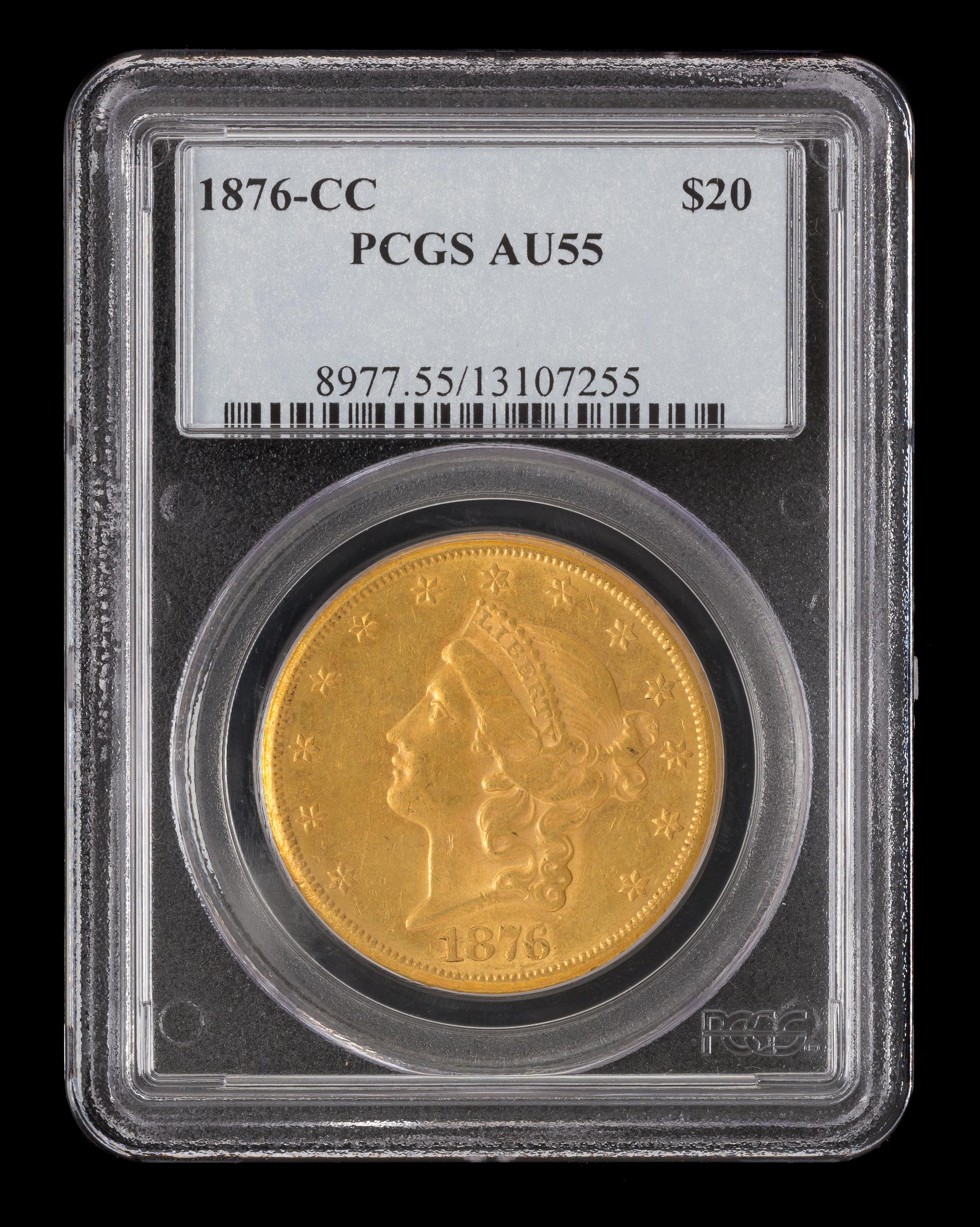 A United States 1876-CC Liberty Head $20 Gold Coin