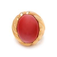 GUMP'S, YELLOW GOLD AND CORAL RING