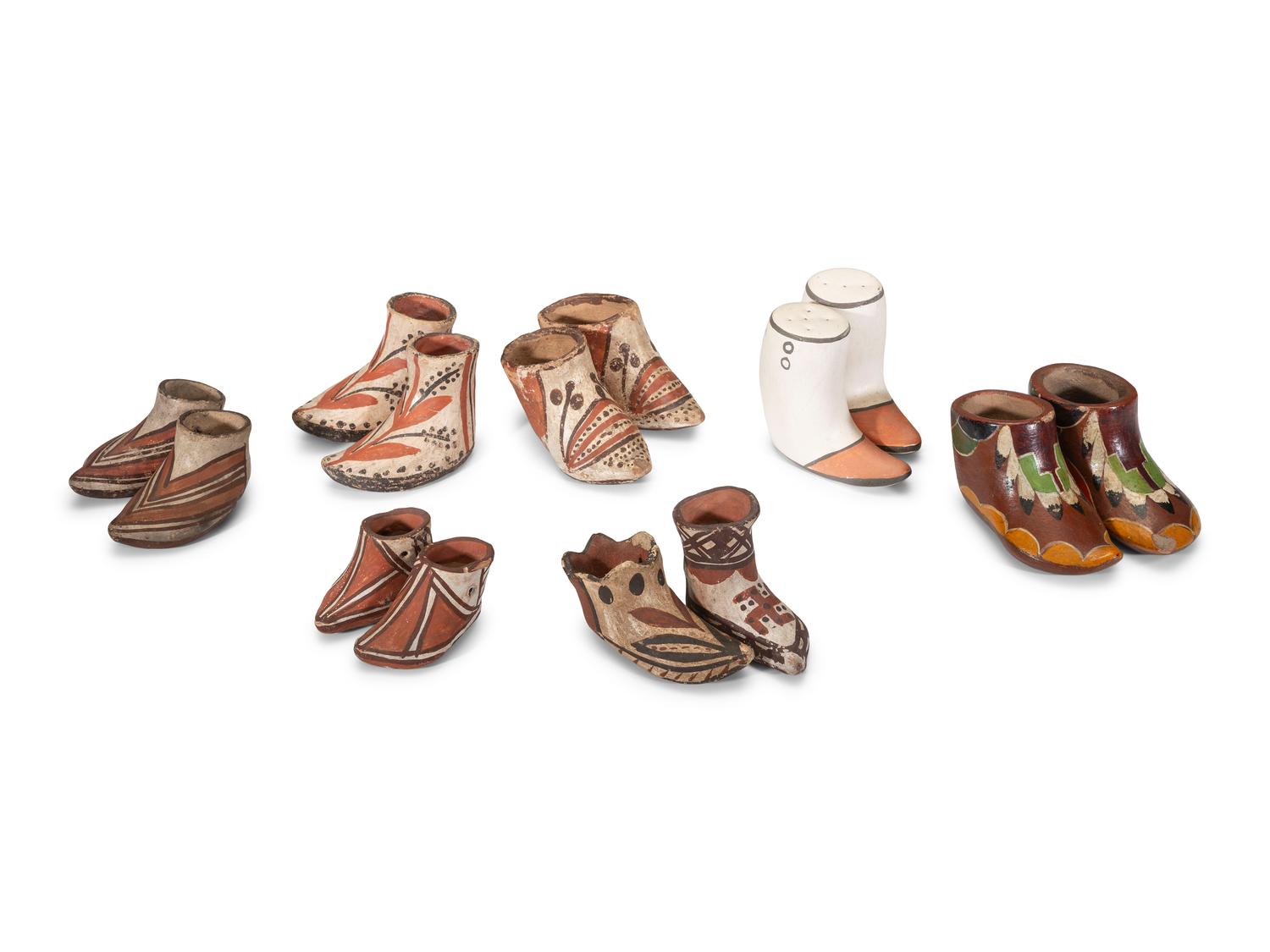 Isleta and Tesuque Pottery Moccasins