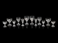 A Czech Etched Glass Stemware Service