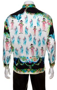 A Gianni Versace Silk Atelier Print Shirt, Size 48.